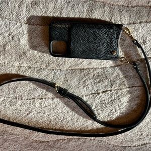 Bandolier EMMA Pebble Leather Crossbody in black pebbled leather